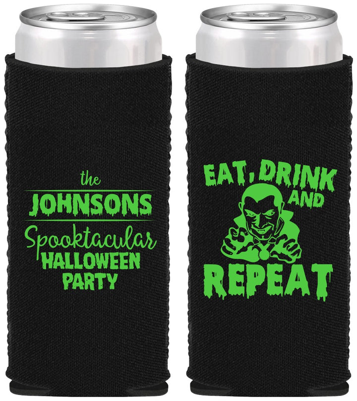 Custom Halloween Neoprene Slim Can Coolers - Dracula | 250062