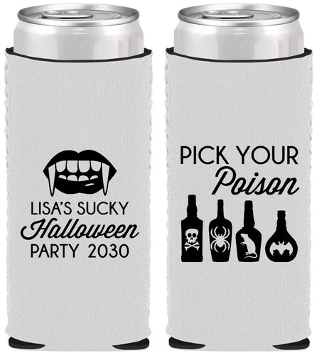 Custom Halloween Neoprene Slim Can Coolers - Pick Your Poison | 250065