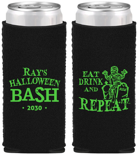 Custom Halloween Neoprene Slim Can Coolers - Mummy | 250066