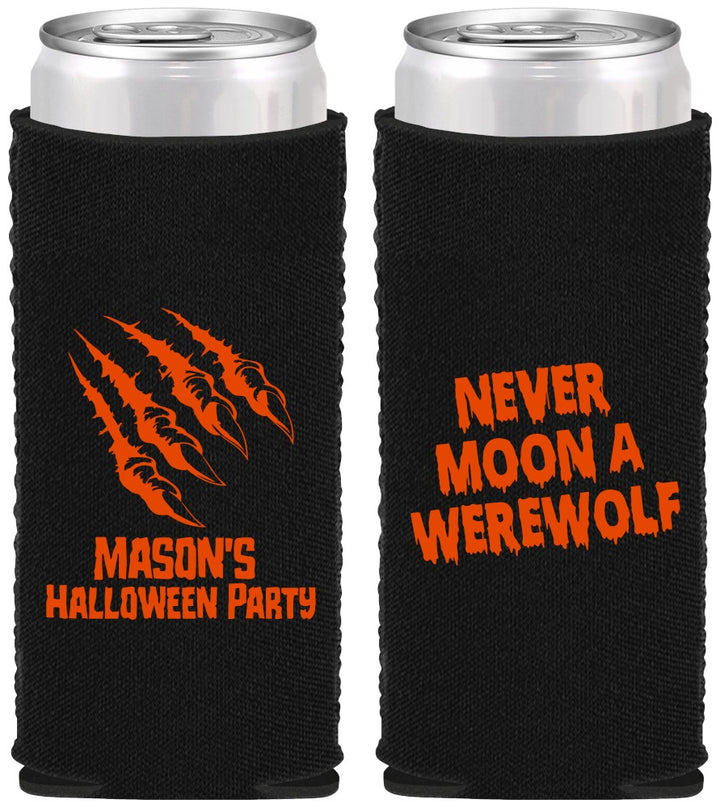 Custom Halloween Neoprene Slim Can Coolers - Werewolf | 250068