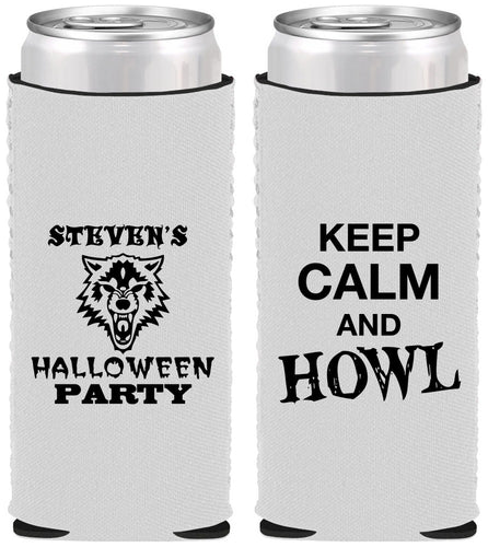 Custom Halloween Neoprene Slim Can Coolers - Howl | 250069