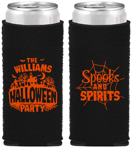 Custom Halloween Neoprene Slim Can Coolers - Spooks Spirits | 250072