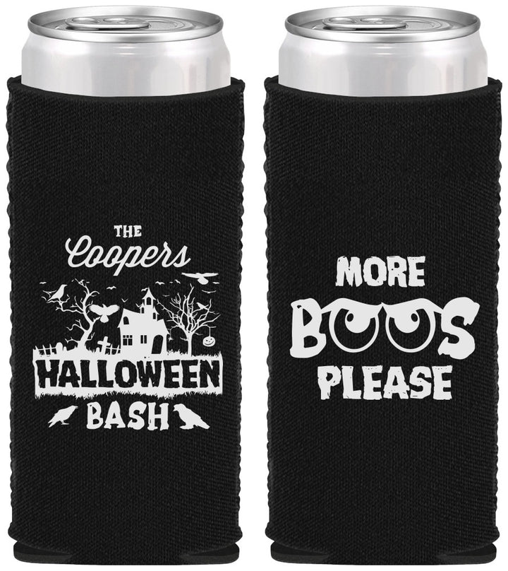 Custom Halloween Neoprene Slim Can Coolers - Haunted House | 250075
