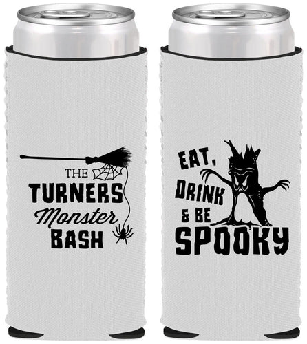 Custom Halloween Neoprene Slim Can Coolers - Eat Drink Be Spooky | 250077