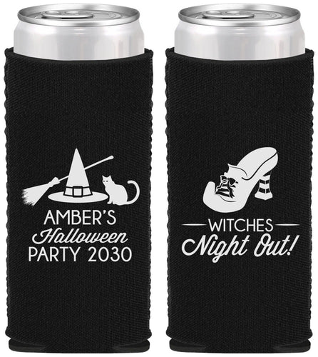 Custom Halloween Neoprene Slim Can Coolers - Witches Night Out | 250083