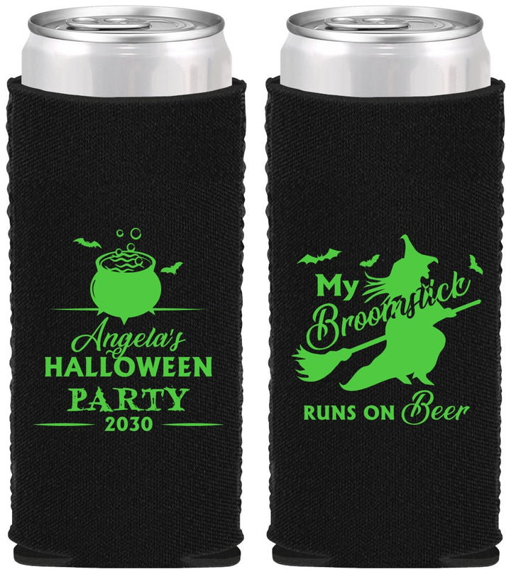 Custom Halloween Neoprene Slim Can Coolers - Witch | 250090