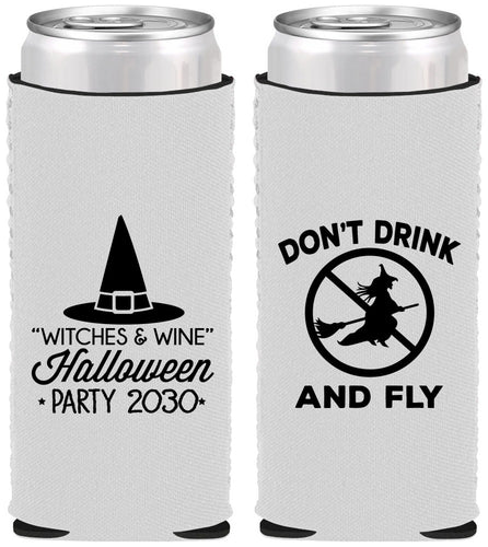 Custom Halloween Neoprene Slim Can Coolers - Witch | 250093