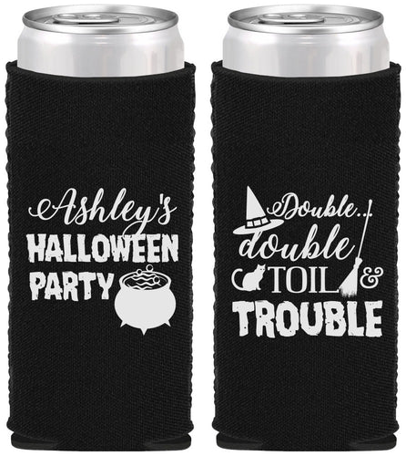 Custom Halloween Neoprene Slim Can Coolers - Witch | 250095