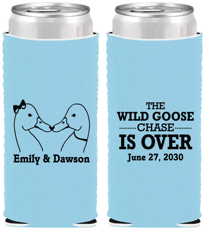Custom Wedding Neoprene Slim Can Coolers - Wild Goose | 251