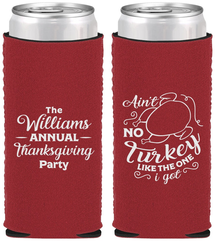 Custom Thanksgiving Neoprene Slim Can Coolers - Turkey | 260005