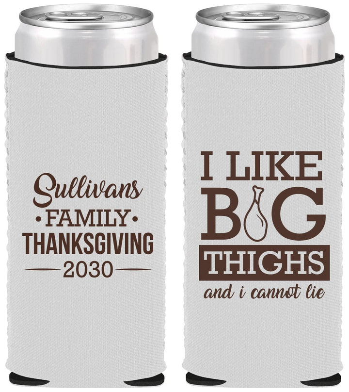 Custom Thanksgiving Neoprene Slim Can Coolers - Big Thighs | 260011