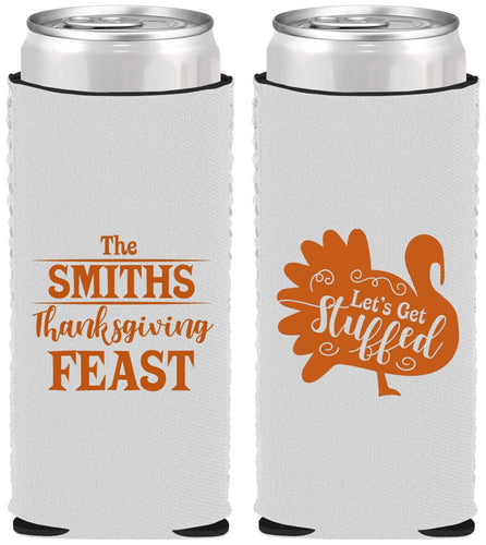 Custom Thanksgiving Neoprene Slim Can Coolers - Lets Get Stuffed | 260020