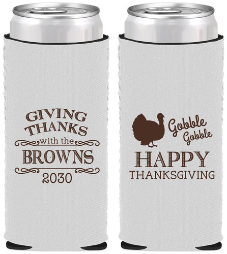 Custom Thanksgiving Neoprene Slim Can Coolers - Gobble Gobble | 260022