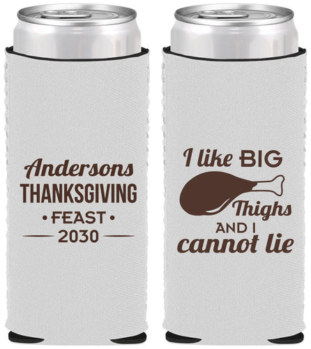 Custom Thanksgiving Neoprene Slim Can Coolers - Big Thighs | 260023