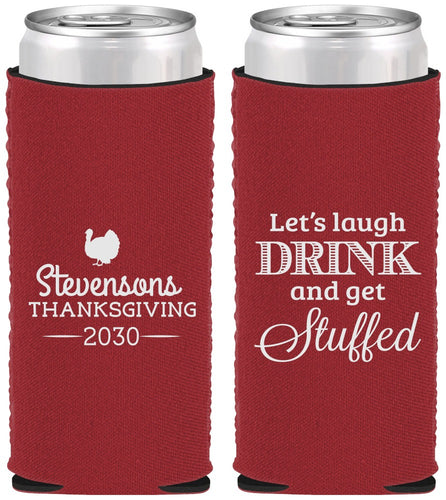 Custom Thanksgiving Neoprene Slim Can Coolers - Turkey Stuffed | 260037