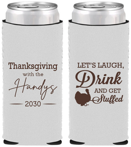 Custom Thanksgiving Neoprene Slim Can Coolers - Turkey Stuffed | 260038