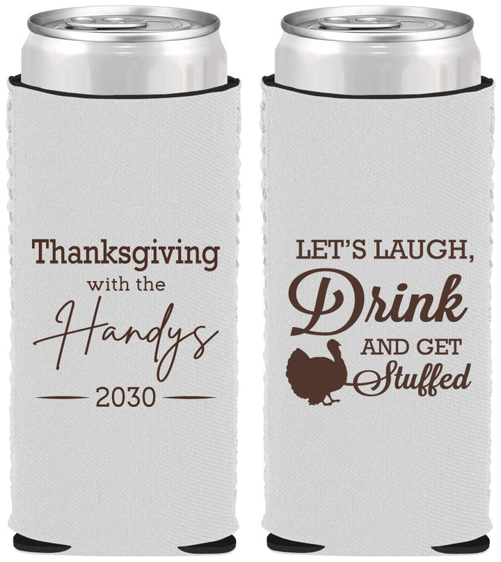 Custom Thanksgiving Neoprene Slim Can Coolers - Turkey Stuffed | 260038