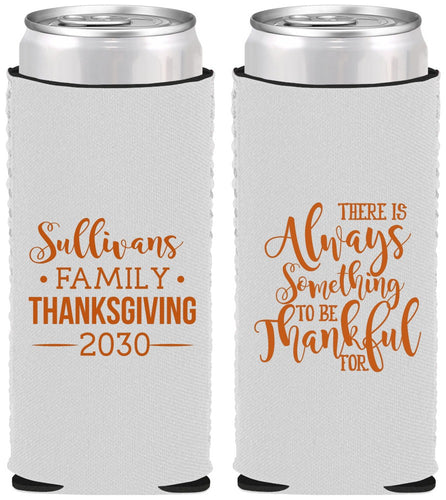 Custom Thanksgiving Neoprene Slim Can Coolers - Thankful | 260048
