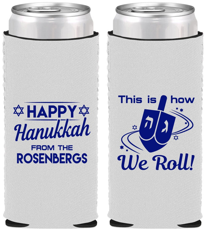 Custom Hanukkah Neoprene Slim Can Coolers - Dreidel | 270001