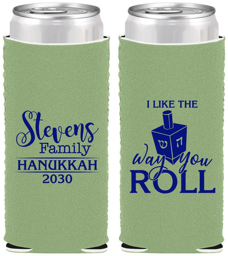 Custom Hanukkah Neoprene Slim Can Coolers - Dreidel | 270002