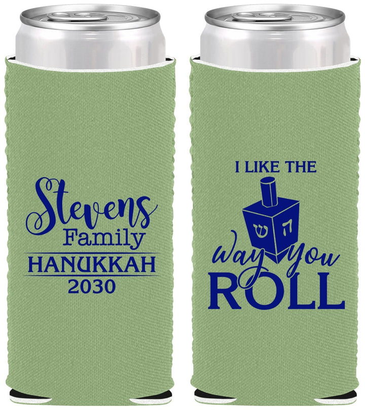 Custom Hanukkah Neoprene Slim Can Coolers - Dreidel | 270002
