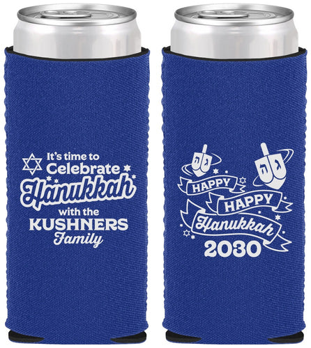 Custom Hanukkah Neoprene Slim Can Coolers - Dreidel | 270012