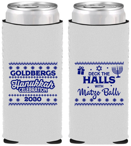 Custom Hanukkah Neoprene Slim Can Coolers - Matzo Balls | 270029