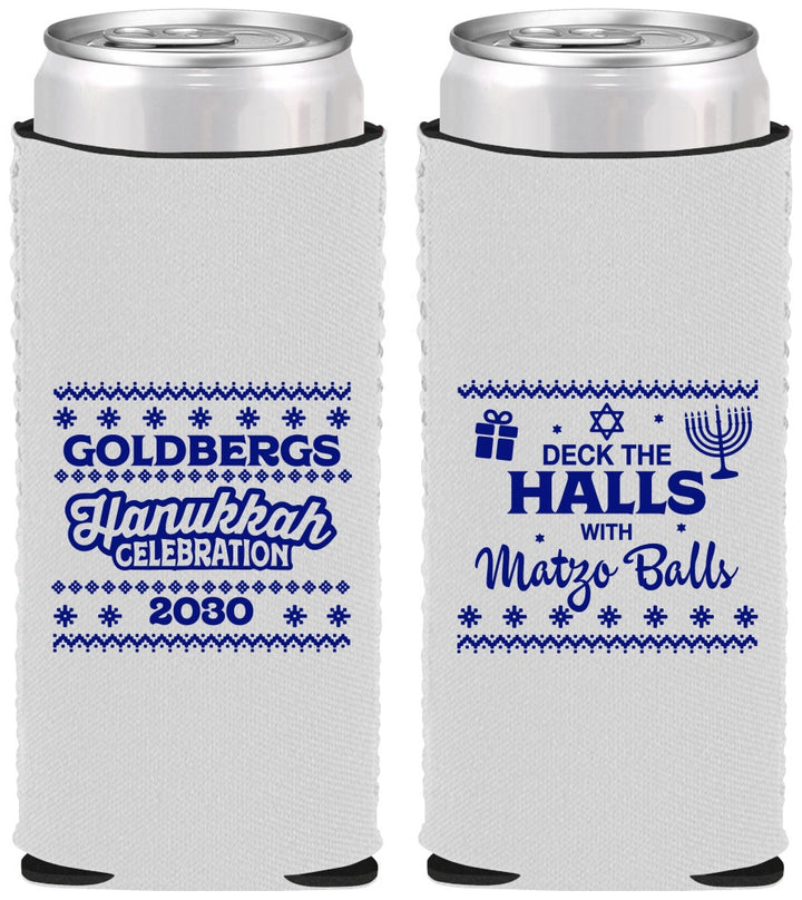 Custom Hanukkah Neoprene Slim Can Coolers - Matzo Balls | 270029