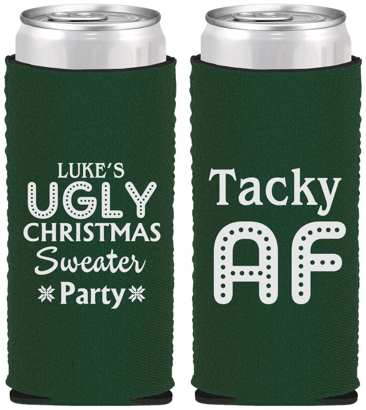 Custom Christmas Neoprene Slim Can Coolers - Tacky Af | 280021
