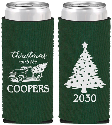 Custom Christmas Neoprene Slim Can Coolers - Naughty Af | 280025