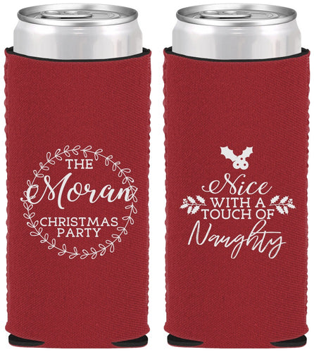 Custom Christmas Neoprene Slim Can Coolers - Touch Of Naughty | 280048