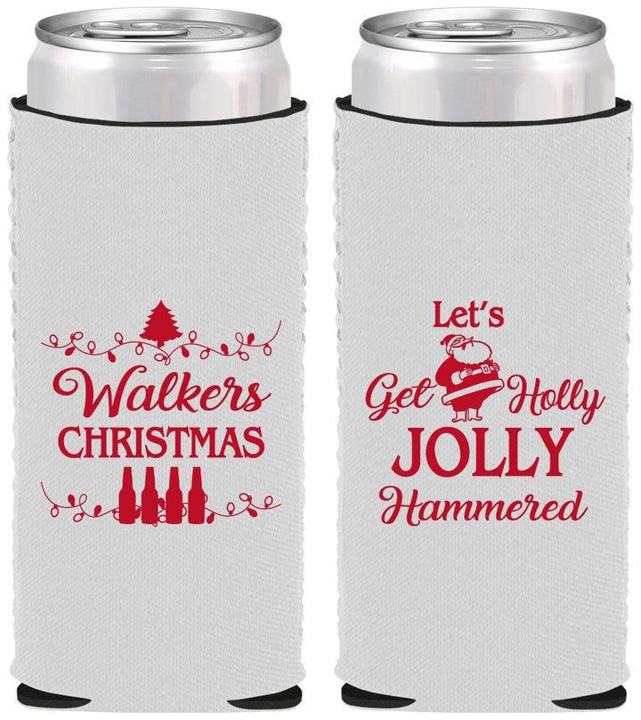 Custom Christmas Neoprene Slim Can Coolers - Let Is Snow | 280050