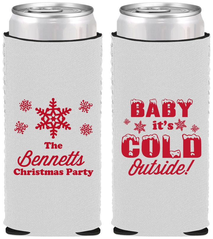 Custom Christmas Neoprene Slim Can Coolers - Joy To The World | 280054