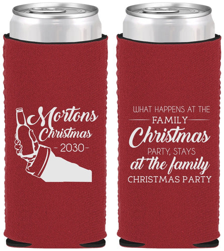 Custom Christmas Neoprene Slim Can Coolers - Santa Claus | 280060