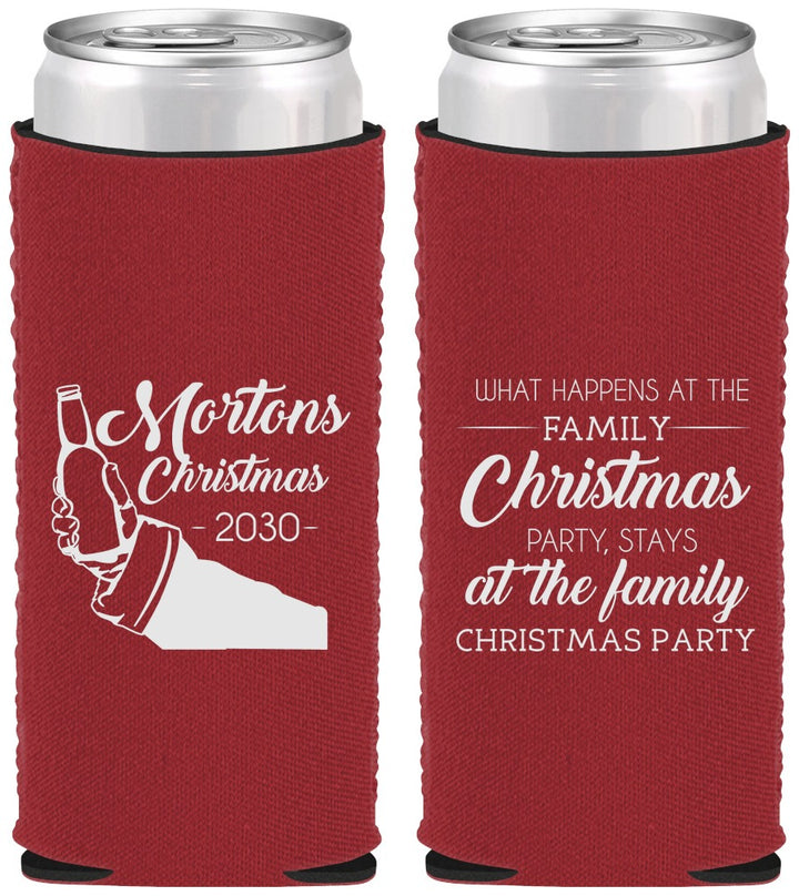 Custom Christmas Neoprene Slim Can Coolers - Santa Claus | 280060