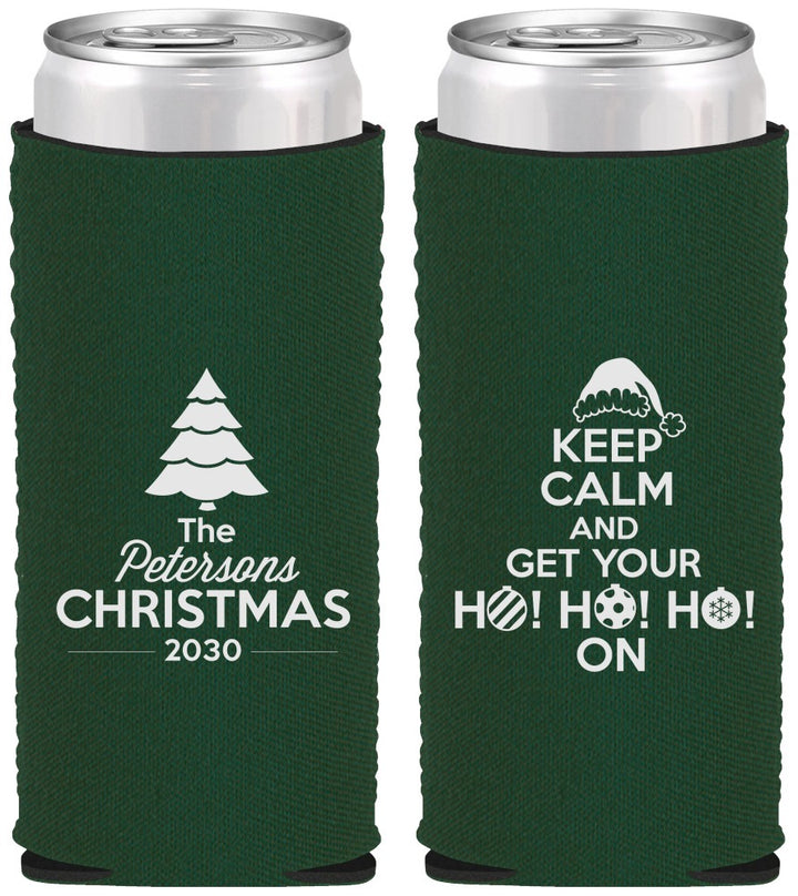 Custom Christmas Neoprene Slim Can Coolers - Ho Ho Ho | 280061