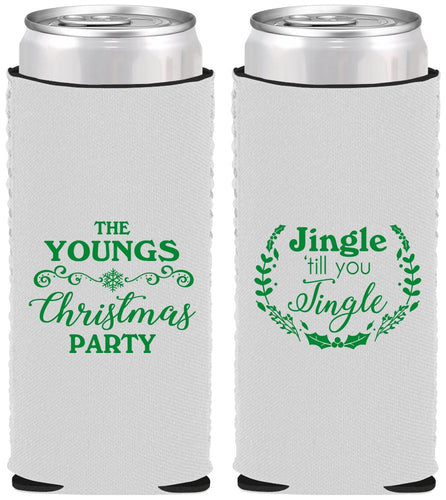 Custom Christmas Neoprene Slim Can Coolers - Jingle Til You Jingle | 280063