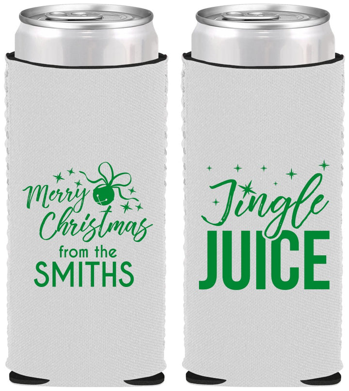 Custom Christmas Neoprene Slim Can Coolers - Jingle Juice | 280067
