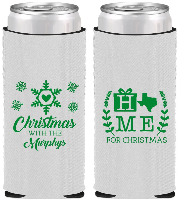 Custom Christmas Neoprene Slim Can Coolers - Texas | 280075