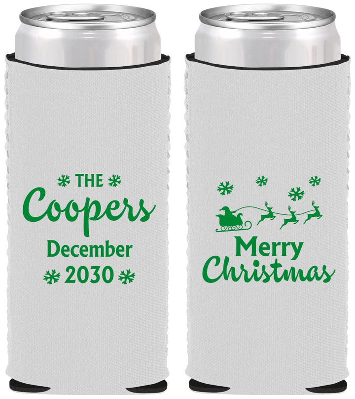 Custom Christmas Neoprene Slim Can Coolers - Santa Claus | 280079