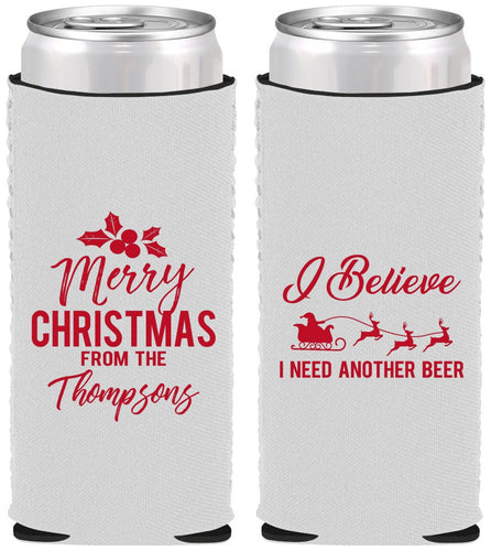 Custom Christmas Neoprene Slim Can Coolers - Santa Claus | 280086