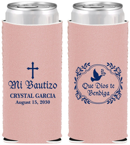 Custom Baptism Neoprene Slim Can Coolers - Mi Bautizo | 290000
