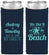Custom Wedding Neoprene Slim Can Coolers - We Did It On The Beach | 294