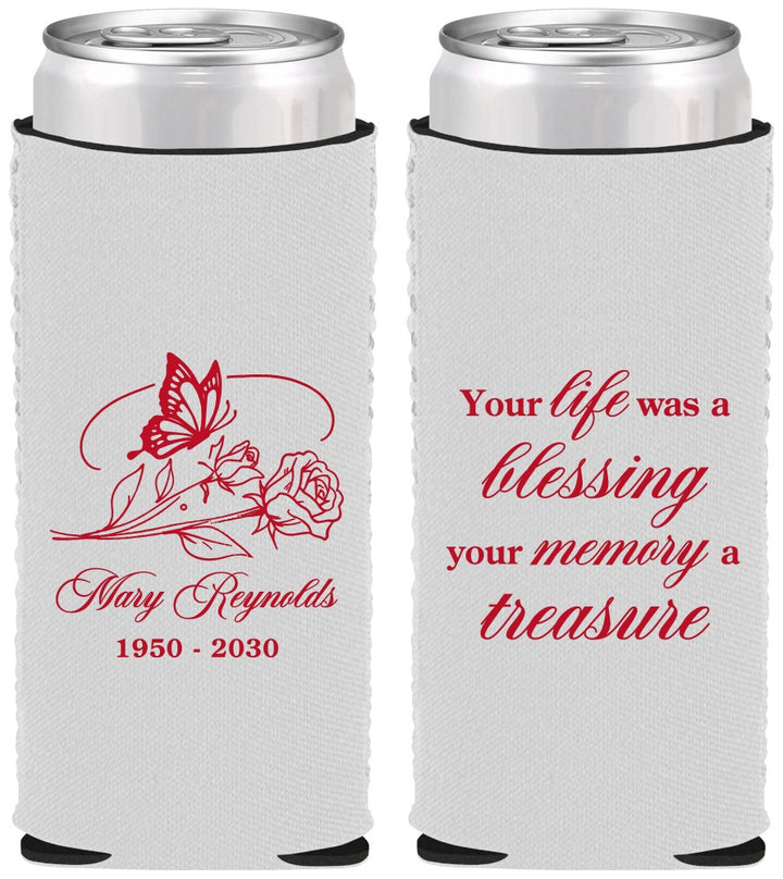 Custom Memorial Neoprene Slim Can Coolers - Life Blessing Memory | 310005