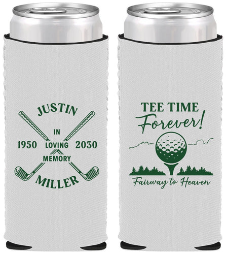 Custom Memorial Neoprene Slim Can Coolers - Fairway To Heavens | 310007