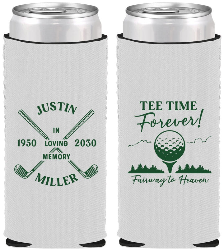 Custom Memorial Neoprene Slim Can Coolers - Fairway To Heavens | 310007