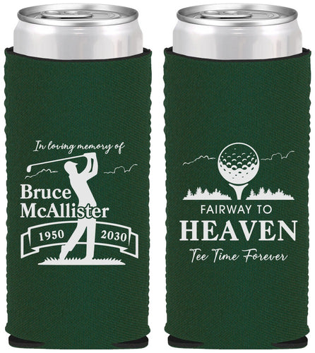 Custom Memorial Neoprene Slim Can Coolers - Fairway To Heavens | 310008