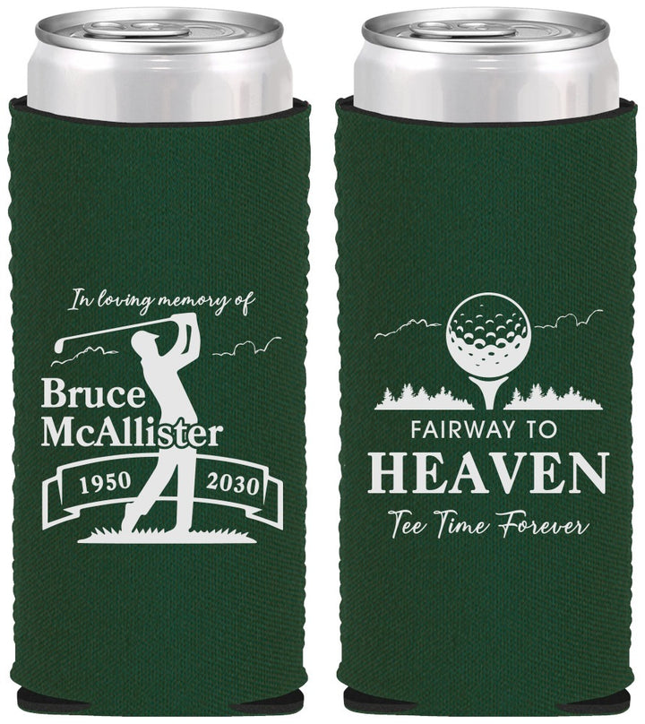 Custom Memorial Neoprene Slim Can Coolers - Fairway To Heavens | 310008