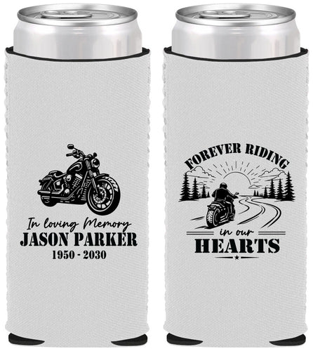 Custom Memorial Neoprene Slim Can Coolers - Riding In Our Hearts | 310014