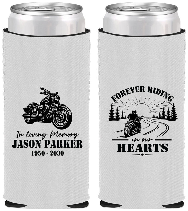 Custom Memorial Neoprene Slim Can Coolers - Riding In Our Hearts | 310014